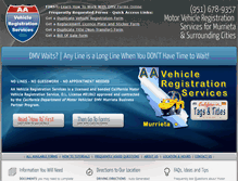 Tablet Screenshot of motorvehicleregistrationmurrieta.com